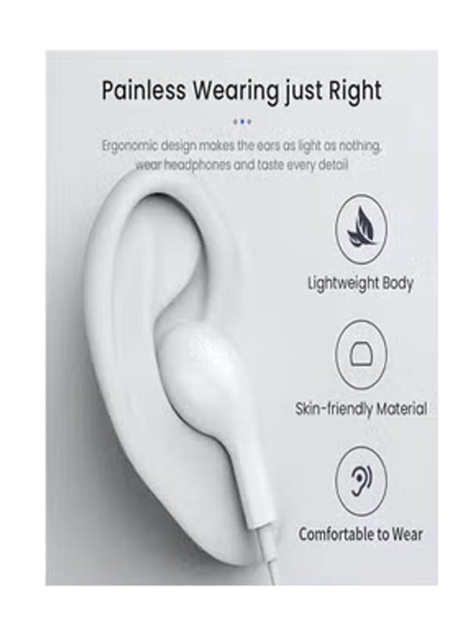 Taimi Wired In-Ear Headphones Premium Sound Quality White (Pack of 4)  - Image 5