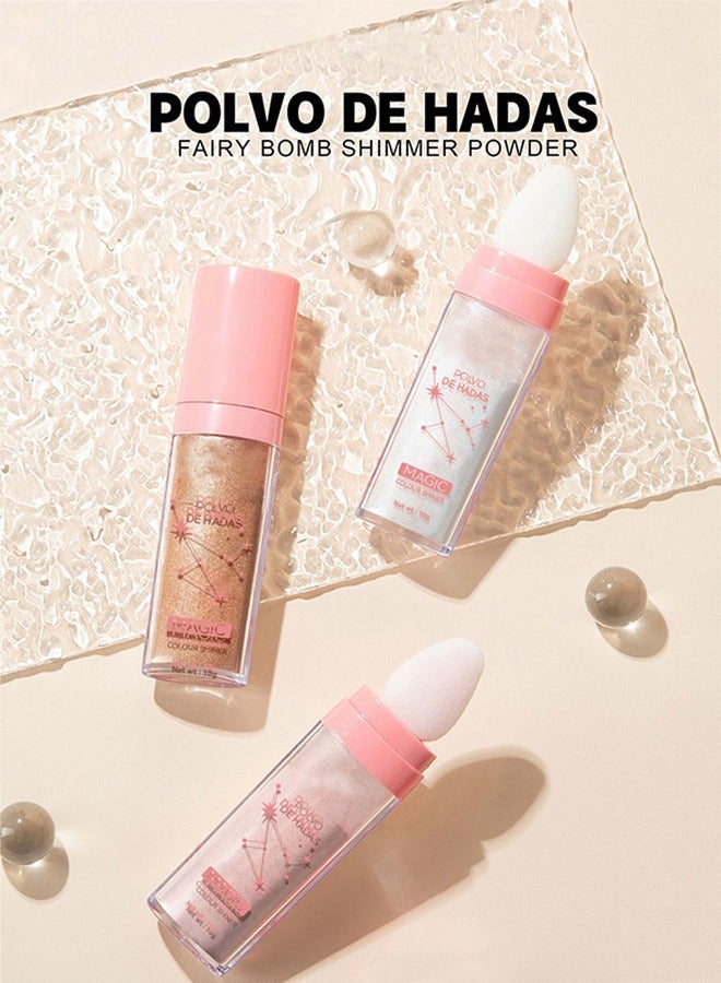 BSIMONE Magic Colour Shiner - Polvo De Hadas Fairy Highlight Patting Powder Highlighter Body Glitter For Face Hair Eye Lip And Body - Make Up For Prom - Festival Rave - Stage Makeup（#02Fairy pink） - Image 5