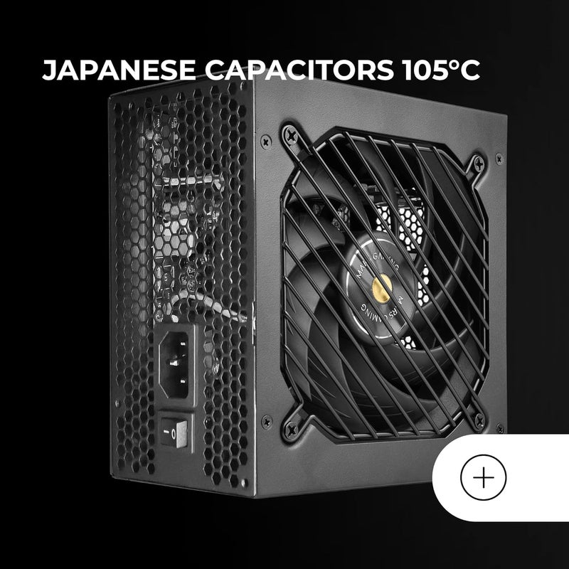 MARS GAMING MPB650SIM, Full Modular ATX 650W Power Supply, 7 Years Warranty, 80Plus Bronze 230V EU, SI 120mm Fan, AI2-RPM Technology, DC-DC and SMD, Japanese Capacitors 105 °C, Black - Image 5