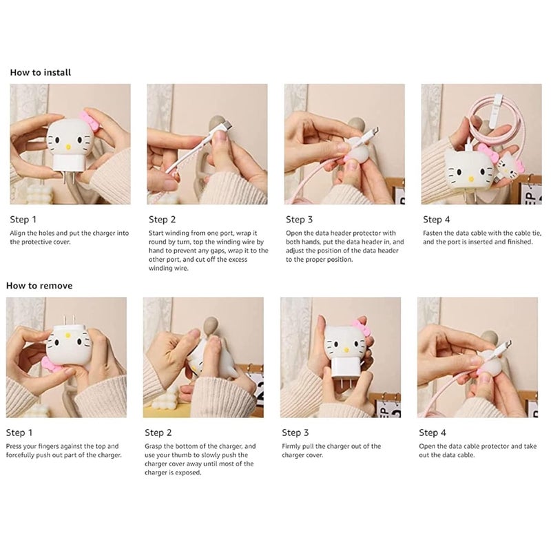 CERLINK Cable Protector with 3D Cute Pattern for iPhone Charger only 18W & 20W, Data Charging Cable Wire Saver Protective Cable Cover Full Protection Cable Sleeve (BlueOwl) - Image 5