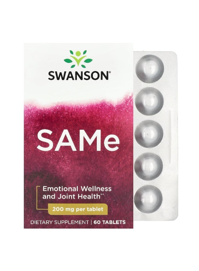 Swanson, SAMe, 400 mg, 60 Tablets (200 mg per Tablet) - Image 1