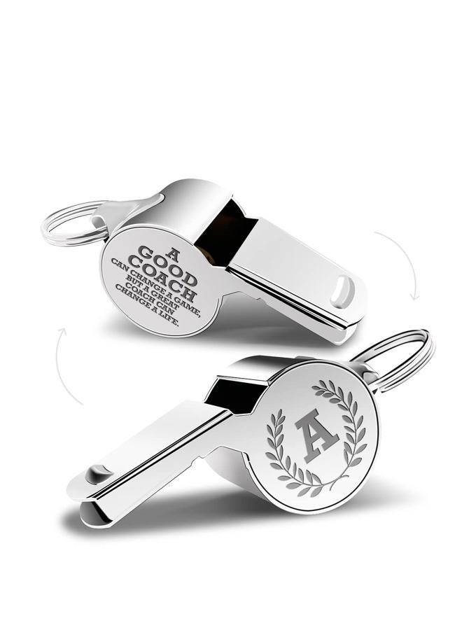 fkovcdy Letters Coach Gifts, Whistle for Coaches, Whistle Emergency, Thank You Coach Gifts, Coaches Whistle with Lanyard Cheer Coach Gift for Men Women Teachers Referees School Sports Coach Outdoor, Letter A - Image 2