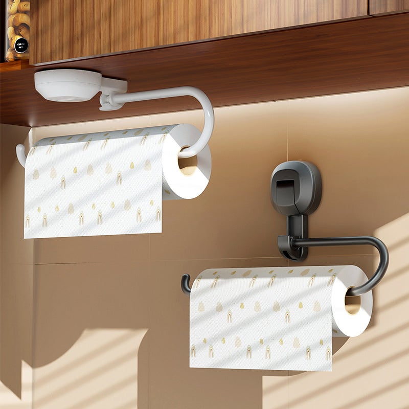 Hook Suction Cup Kitchen Special Tissue Holder Roll Paper Holder Plastic Wrap Storage Rack Toilet Paper Rack Rag Holder - Image 2