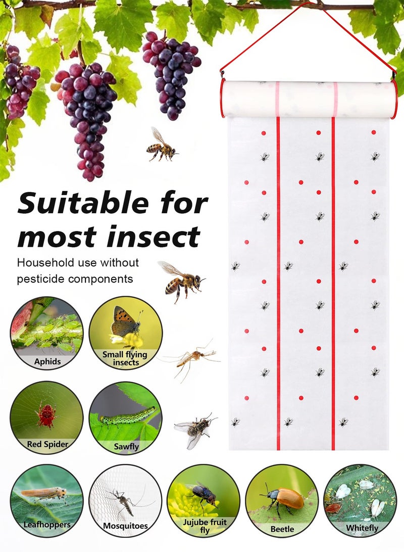 2 Pack Flying Insect Glue Sticker Trap Eco Friendly Pest Control Solution Indoor Use Sticky Fly Paper Strips Effective Mosquito Gnats Fruit Fly Bug Catcher Safe Home Fly Trap Kit with Hanging Hooks - Image 2