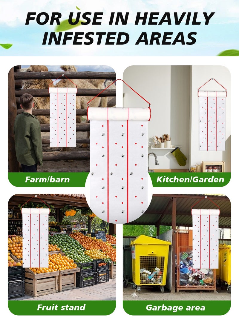 2 Pack Flying Insect Glue Sticker Trap Eco Friendly Pest Control Solution Indoor Use Sticky Fly Paper Strips Effective Mosquito Gnats Fruit Fly Bug Catcher Safe Home Fly Trap Kit with Hanging Hooks - Image 5