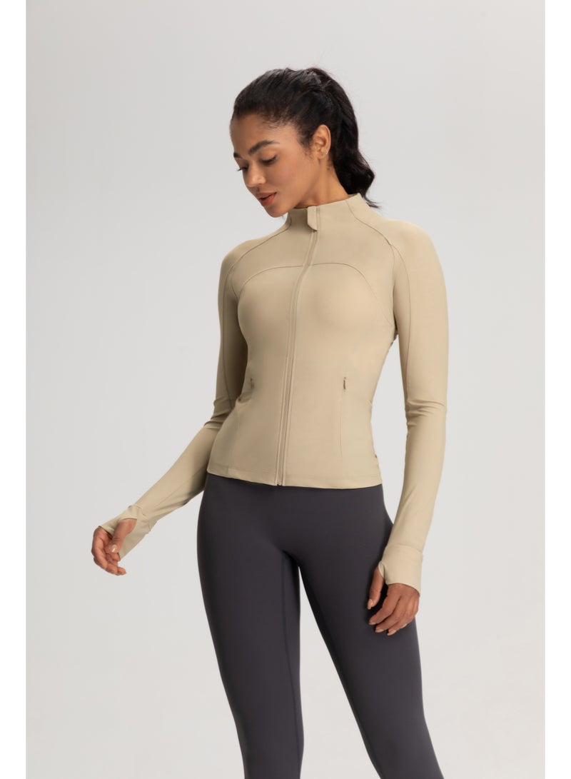 Women's UPF 50+ Cooling Sun Protection Jacket - Slim Fit Stand Collar Breathable Full-Zip Sport Coat for Running Yoga - Image 1
