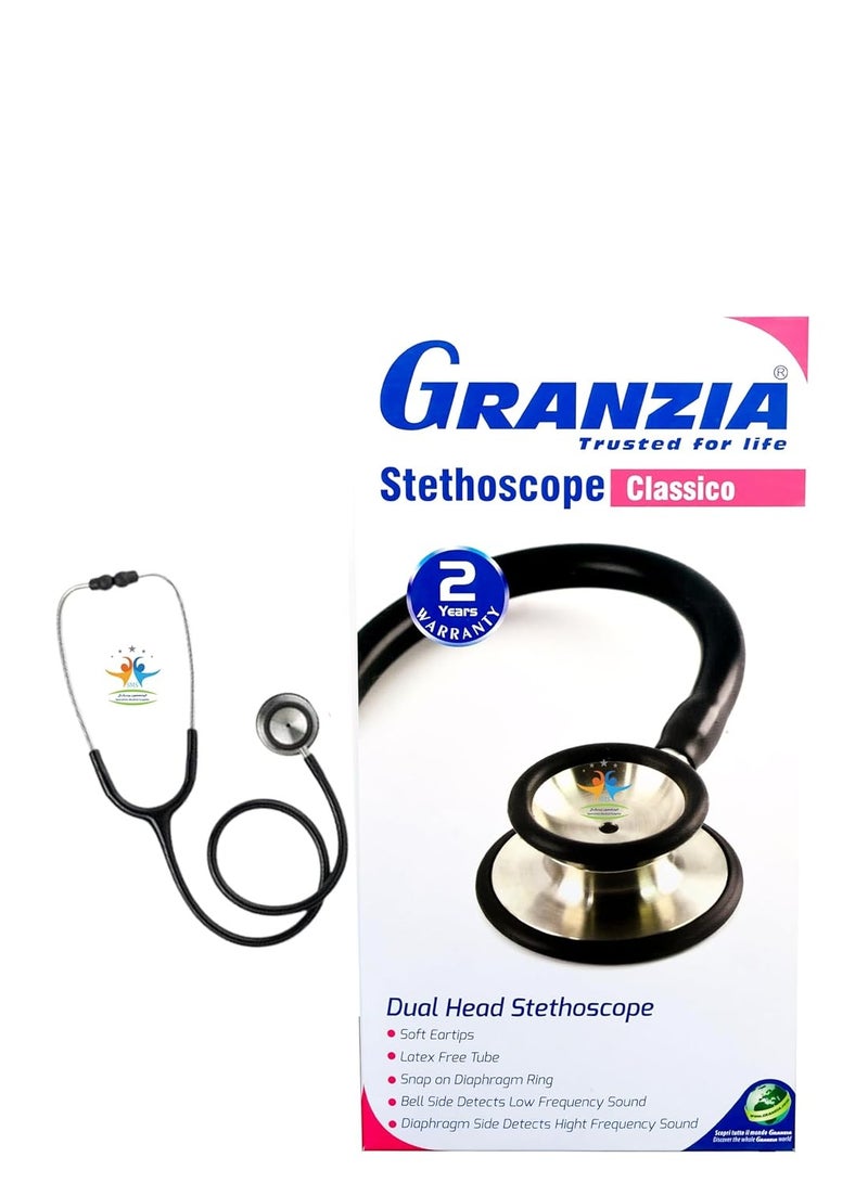  جرانزيا سماعة طبية جرانزيا كلاسيكو - ثنائية الرأس، صوت واضح ونقي، خفيفة الوزن - عملية ومريحة للاستخدام اليومي - Image 1