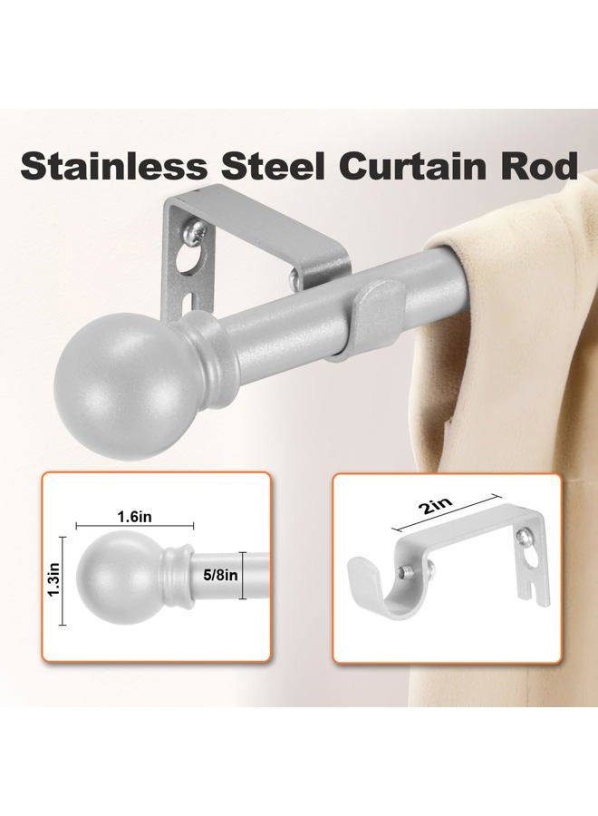 Brunttype Curtain Rods for Windows 31"- 62", Decorative Curtain Rod Sliver Adjustable by Splicing, 5/8 inch Small Curtain Rod for Bedroom, Living Room, Kitchen and Outdoors (31", 46", 62") - Image 2