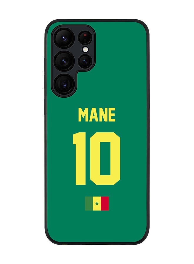 Stylizedd Rugged Black edge case for Samsung Galaxy S23 Ultra 5G Slim fit Soft Case Flexible Rubber Edges Anti Drop TPU Gel Thin Cover - Football Team - Senegal Player Name - Mane - Image 1