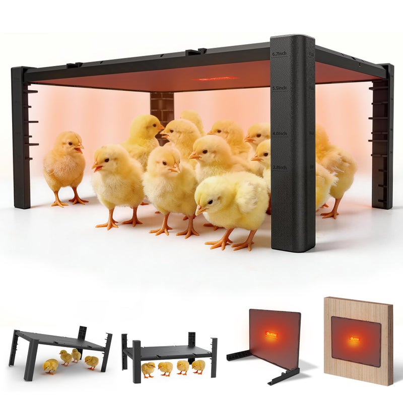 petnf Brooder Plate for Chicks â€“ Adjustable Chick Heat Plate, Heat Plate for Chicks with 95â€“167â„‰ Temperature Control, Height Adjustable Chicken Brooder Heater, Anti-Roost Design, Safe ABS Chick Brooder - Image 1