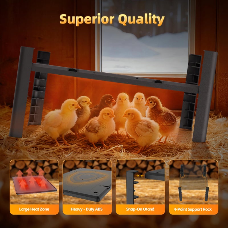 petnf Brooder Plate for Chicks â€“ Adjustable Chick Heat Plate, Heat Plate for Chicks with 95â€“167â„‰ Temperature Control, Height Adjustable Chicken Brooder Heater, Anti-Roost Design, Safe ABS Chick Brooder - Image 4
