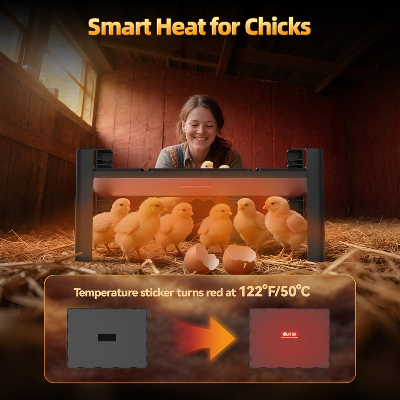 petnf Brooder Plate for Chicks â€“ Adjustable Chick Heat Plate, Heat Plate for Chicks with 95â€“167â„‰ Temperature Control, Height Adjustable Chicken Brooder Heater, Anti-Roost Design, Safe ABS Chick Brooder - Image 3