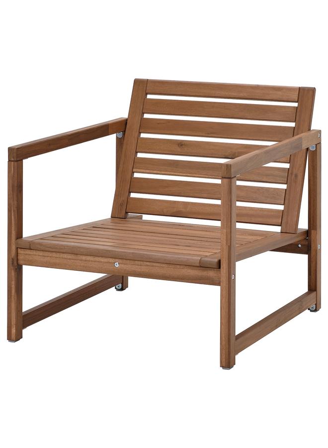 Zaboon Lounge Chair, Outdoor, Light Brown Stained - Image 1