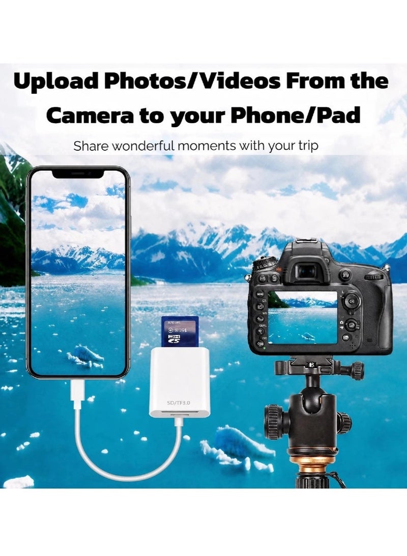 Aura Select Memory Card Readers for iPhone 15/16 iPad Pro Camera,USB-C 3.0 , 100MB/s High fast, Dual Card Slot Memory Card Reader Supports SD& TF Card Trail Camera Viewer Sd Card Adapter Portable Micro Sd Card Reader Plug&Play - Image 2