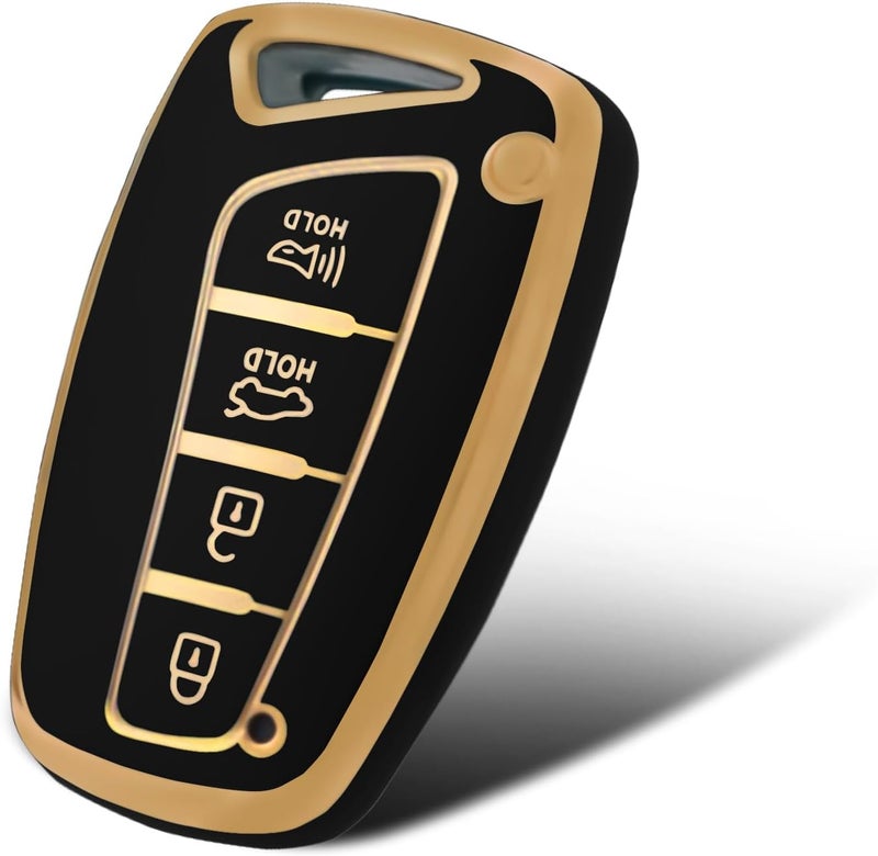 WORCAS TPU Smart Key Fob Case - Black and Gold - Image 1