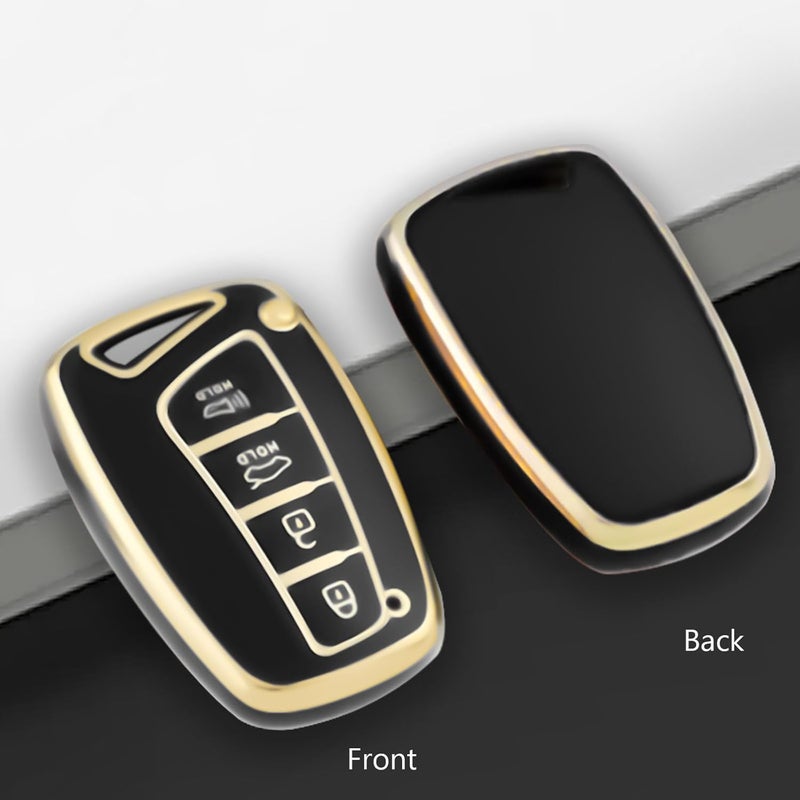WORCAS TPU Smart Key Fob Case - Black and Gold - Image 4