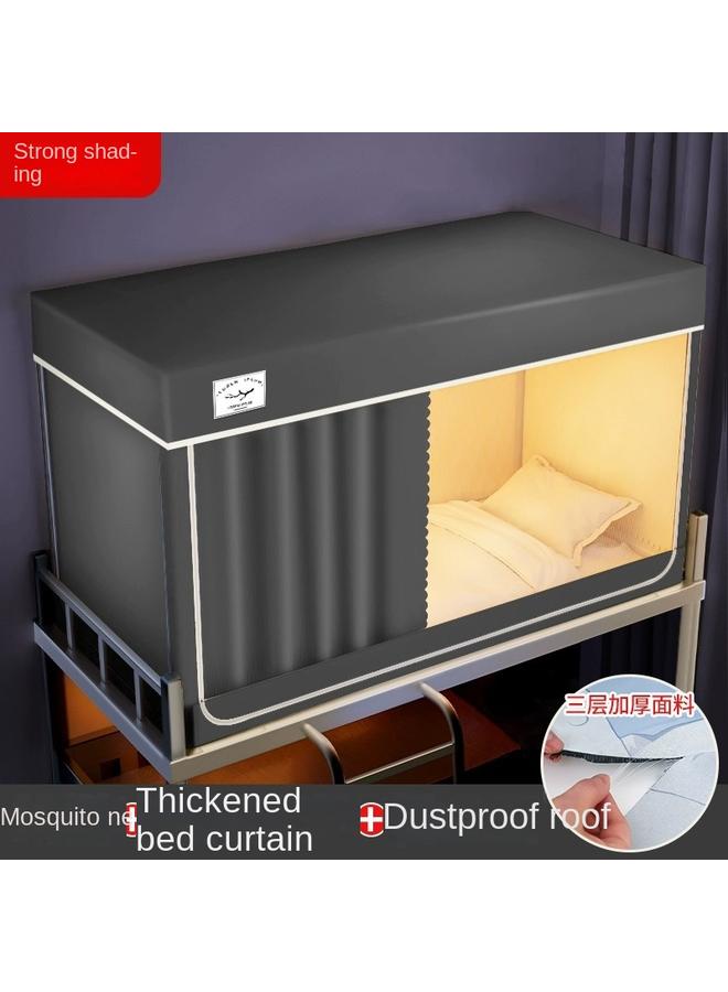Bluejw Student Dormitory Thickened Bed Curtain Mosquito Net Integrated Upper And Lower Bunch Upper Bedroom Shading 2025 New Single Bed - Image 2