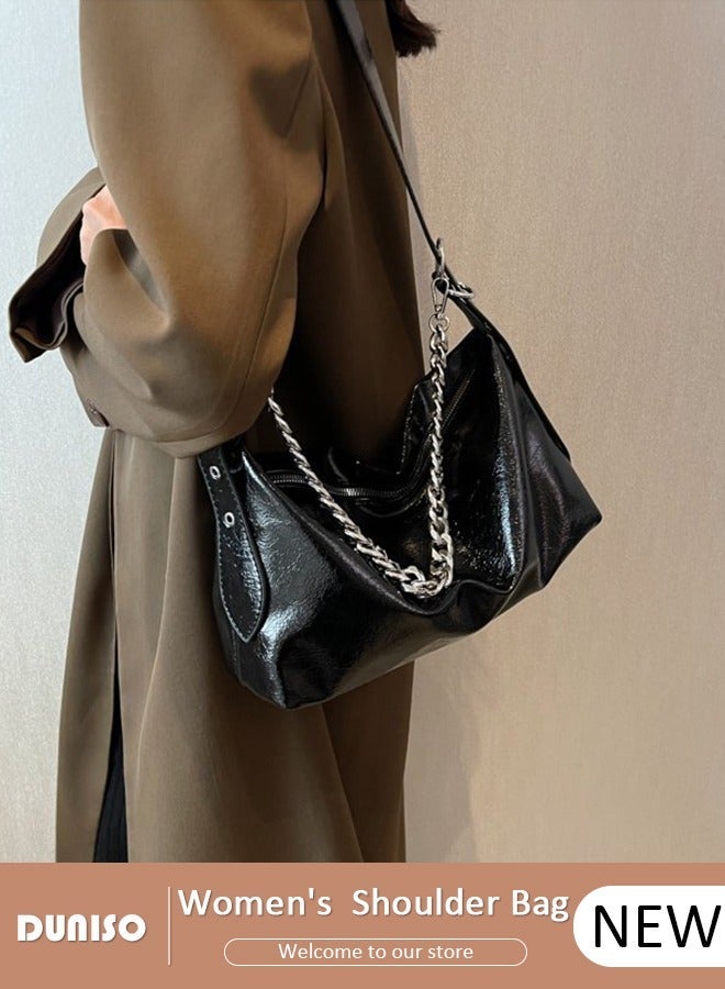 DUNISO Women's Shoulder Tote Bag Faux Leather Handbag For Women Large Capacity Bucket  Crossbody Bag Fashionable Travel Messenger Bag Shoulder Bag For Ladies Girls College Students - Image 1