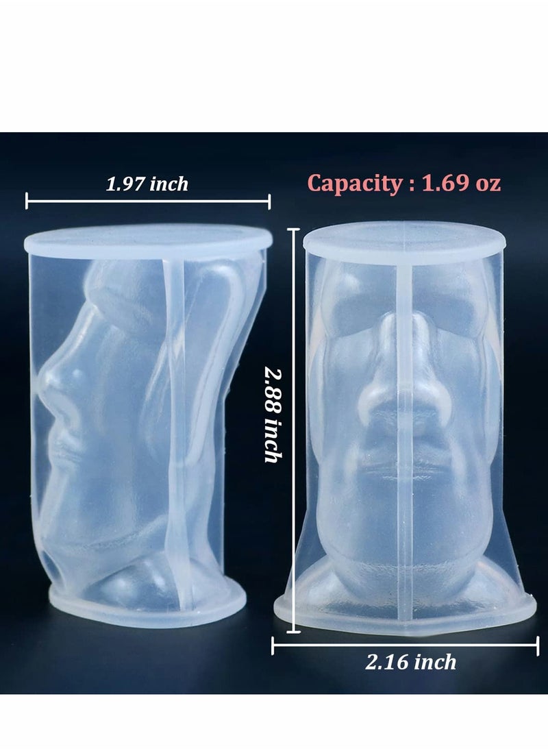 Excefore - 2 Pcs Candle Molds for Candle Making, 3D Island Statue Durable Silicone Mould Casting Wax Mold DIY Craft Project for Decoration - Image 1