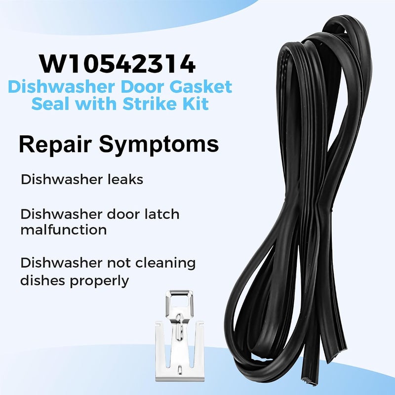 Romalon W10542314 Dishwasher Door Gasket Seal Fit for Whirl-pool Ken-more Replaces 2409202 8268888 W10300589 W10284090 W10350162 - Image 3