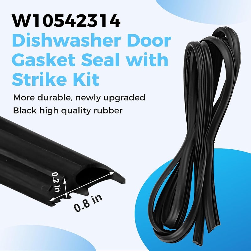 Romalon W10542314 Dishwasher Door Gasket Seal Fit for Whirl-pool Ken-more Replaces 2409202 8268888 W10300589 W10284090 W10350162 - Image 1