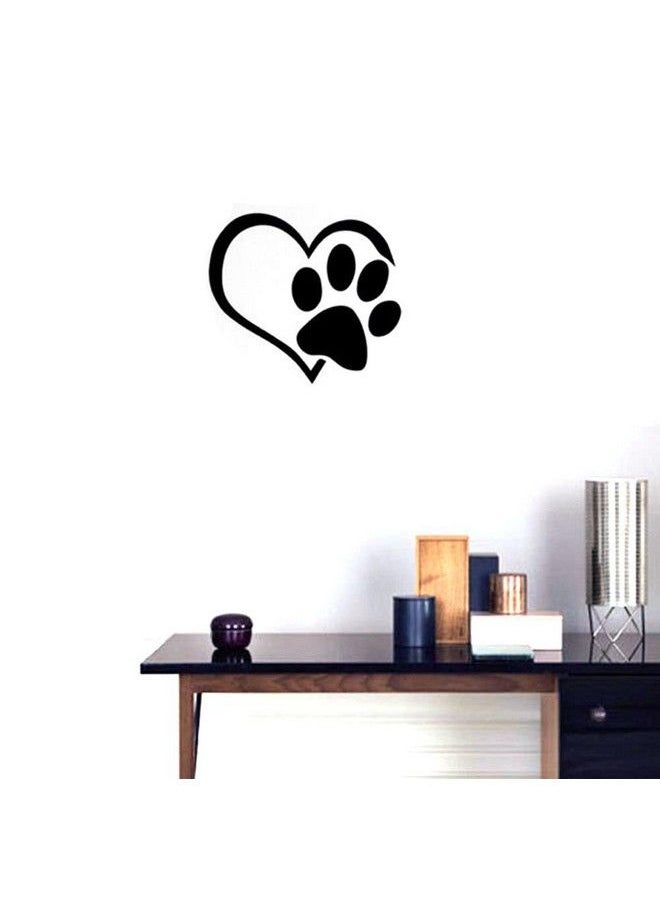 BIBITIME Adorable Puppy Paw Heart Decal Valentines Day Cuddly Dog Footprint Sticker Pet Window Vinyl Decor For Couple Bedroom Nursery Kids Room  - Image 5