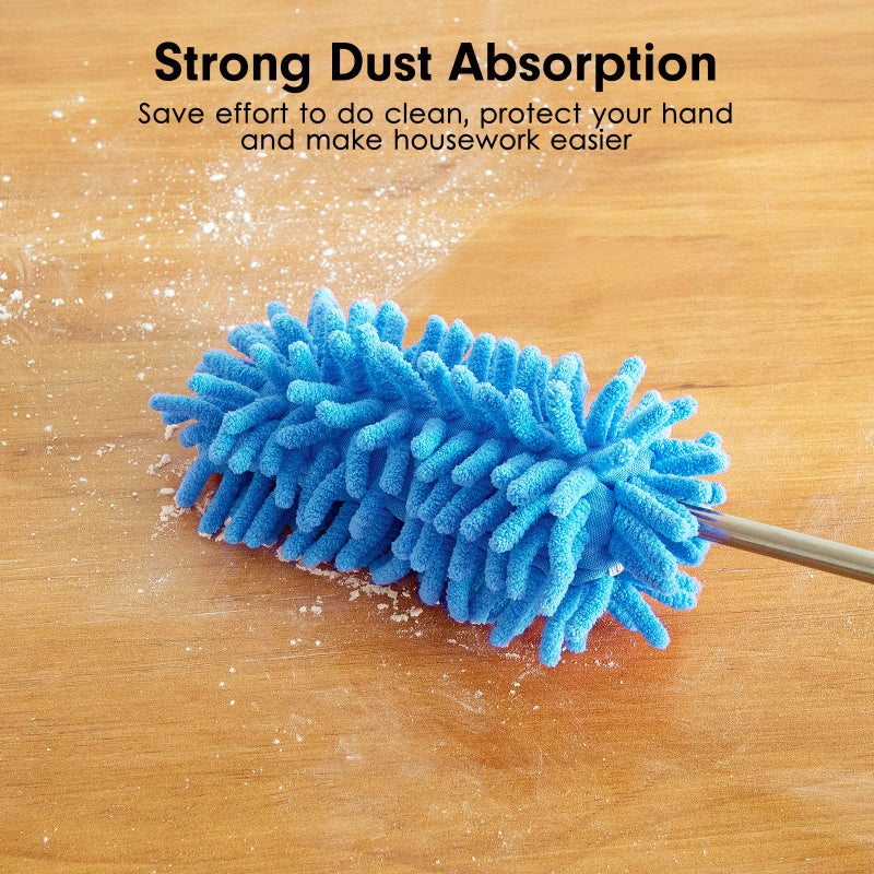 Tukuos Microfiber Duster for Cleaning, Tukuos Hand Washable Dusters with 2pcs Replaceable Microfiber Head, Extendable Pole, Detachable Cleaning Brush Tool for Office, Car, Window, Furniture, Ceiling Fan - Image 3