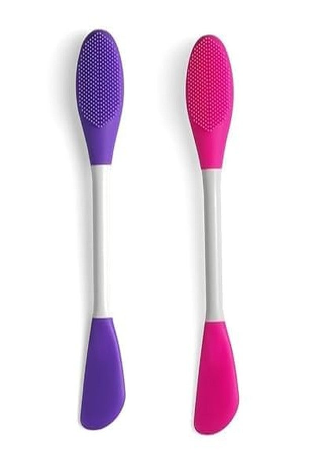 ZINZA Silicone Face Mask Brush, Facial Mask Applicator, Makeup Removel Scrubber, Lips Face Cleansing Exfoliating Brush And Body Butter Applicator - Multicolor(2 PCS) (B) - Image 1