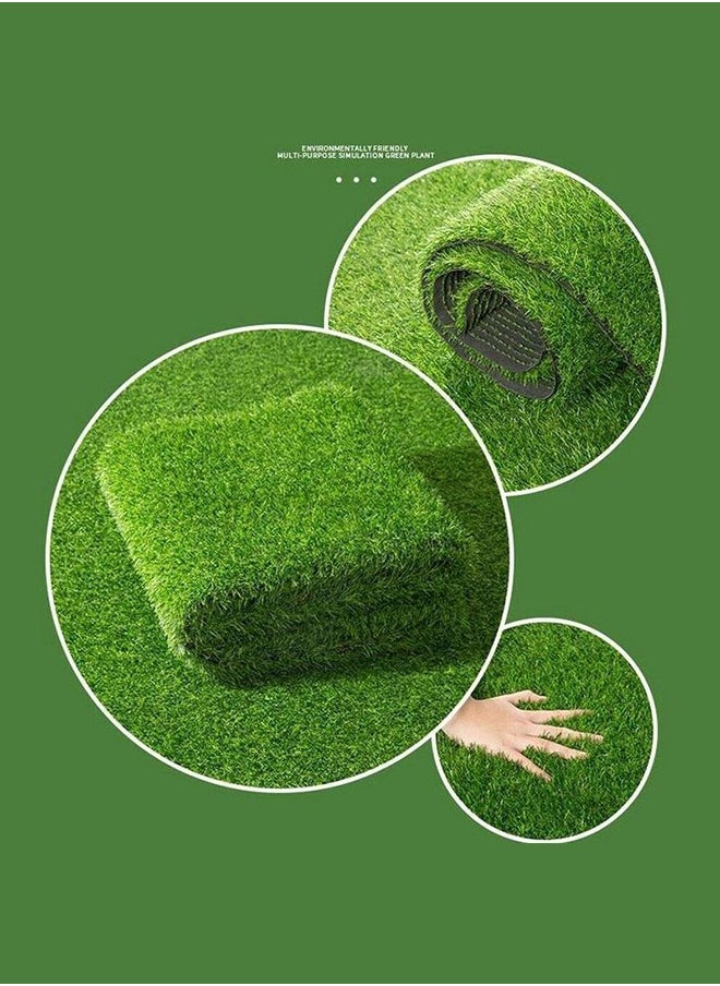 Generic Realistic Artificial Grass Rug – Indoor & Outdoor Dog-Friendly Turf Mat with Drainage Holes & Replaceable Grass Pad,1m*0.5m  Fake Grass Carpet for Garden Lawn Balcony Patio Landscape Decoration  - Image 2