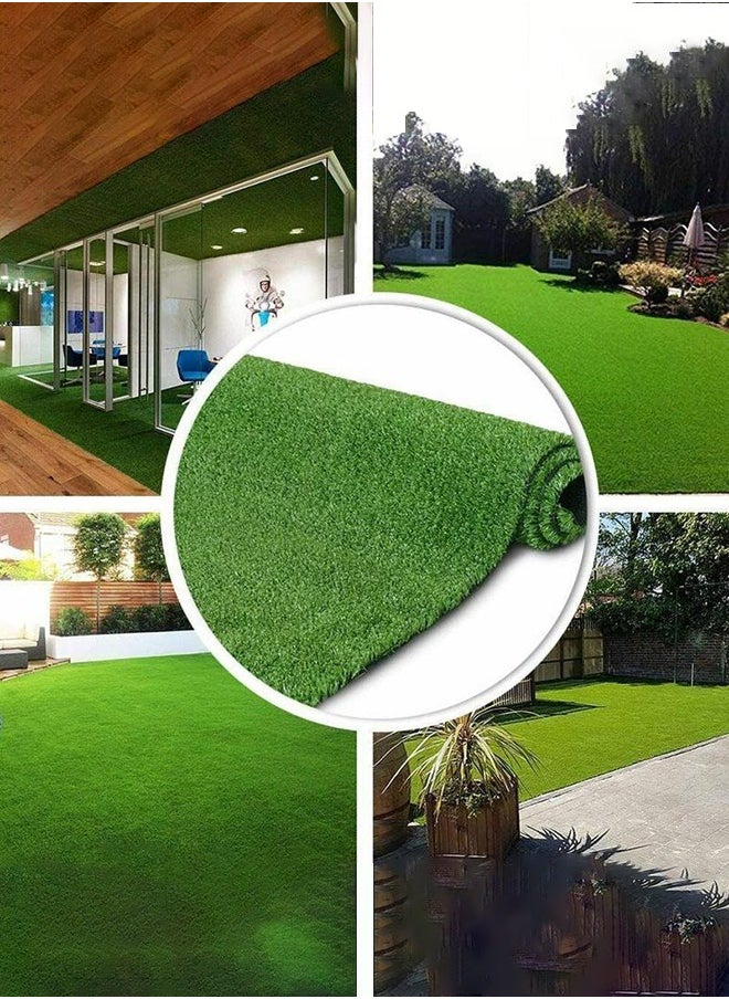Generic Realistic Artificial Grass Rug – Indoor & Outdoor Dog-Friendly Turf Mat with Drainage Holes & Replaceable Grass Pad,1m*0.5m  Fake Grass Carpet for Garden Lawn Balcony Patio Landscape Decoration  - Image 3