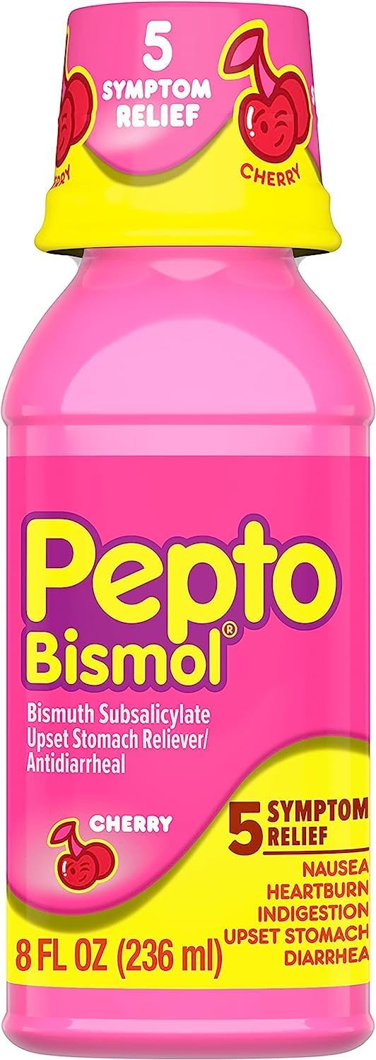 Pepto Bismol Pepto Bismol Liquid for Nausea, Heartburn, Indigestion, Upset Stomach and Diarrhea Relief, Cherry Flavor 8 oz 
