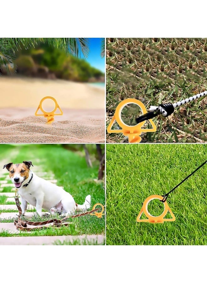 HZYH 4 Pcs Spiral Tent Pegs, Heavy Duty Plastic Ground Anchor Stakes for Beach Sand and Lawn, Screw-In Tent Stakes for Canopies, Tarps, Gazebo, Trampoline, Camping Outdoor Use,  Orange - Image 3