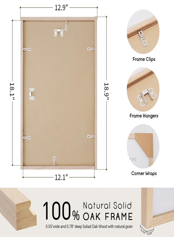 puthiac 12x18 Oak Wood Picture Frame - Minimalist 12x18 Poster Frame, 12"x18" Picture Frame Wood, Natural Solid Wooden Picture Frames for Wall Art Photo and Prints (Set of 1) - Image 3