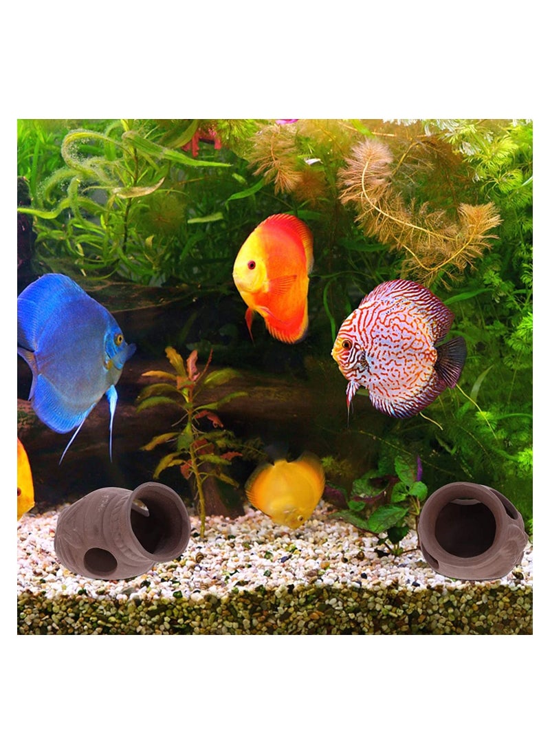 واي آند دي Aquarium Cave Decorations, Betta Hideout Fish Tank Accessories Shrimp Cichlid Natural Breeding Hiding Stones Small Hideaway Decor Hide Toys Rock House  - Image 4