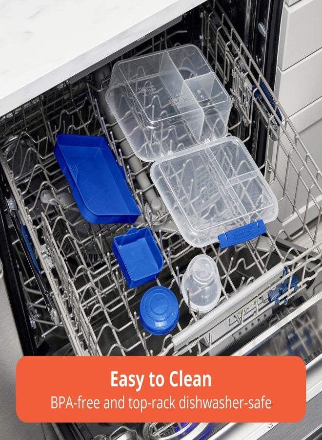 Rubbermaid Pack & Go Microwavable Set With 1.35 L Container with Divider Insert and Two 360 mL Round Containers, Leakproof Meal Prep Containers - Image 5