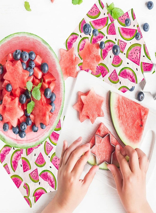 HSPAIDYP 100Pcs WatermelonParty Supplies Watermelon Party Set 7"Sweet Watermelon Plates Watermelon Napkins for Watermelon Theme Summer Fruit Watermelon Birthday Party Decorations|Serve 50 (Pink Watermelon) - Image 4
