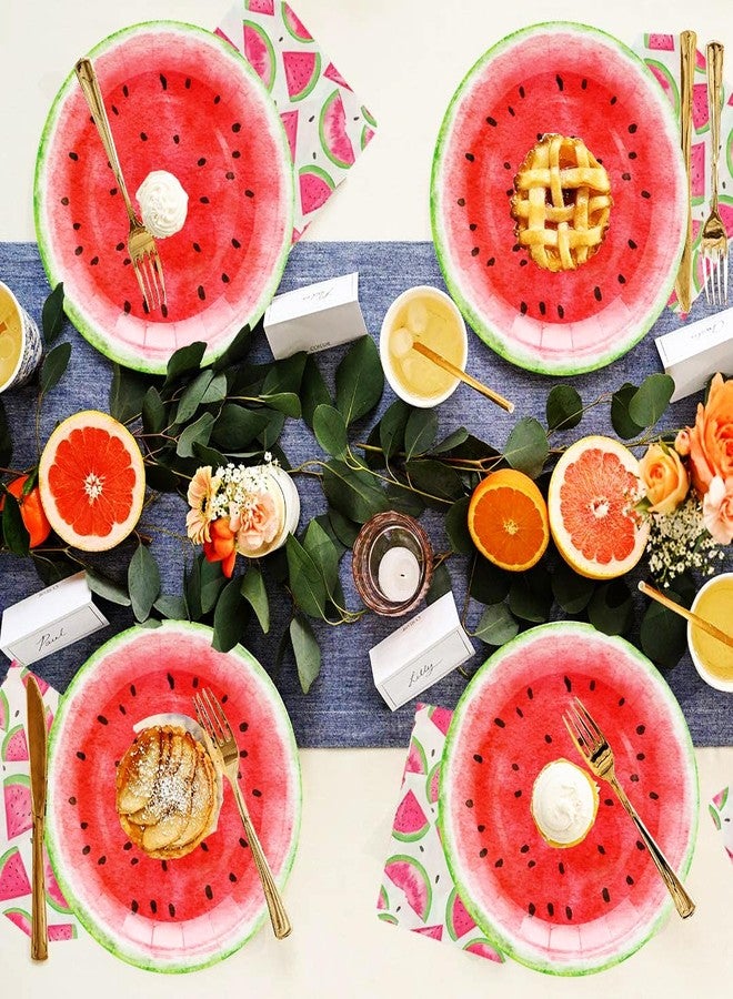 HSPAIDYP 100Pcs WatermelonParty Supplies Watermelon Party Set 7"Sweet Watermelon Plates Watermelon Napkins for Watermelon Theme Summer Fruit Watermelon Birthday Party Decorations|Serve 50 (Pink Watermelon) - Image 3