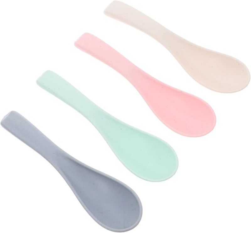 Wheat Straw Soup Spoons 4 Pack Microwave Dishwasher Safe Ergonomic Design - Image 1