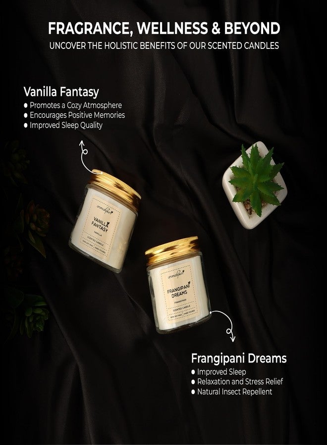 Aromahpure Scented Candles (55 Hours) (100% Soy Wax)- Handcrafted | Smoke-Free |Vanilla Fantasy -Vanilla, Frangipani Dream-Frangipani Candles for Home & Gift Sets.(Pack of 2), IFRA Certified - Image 4