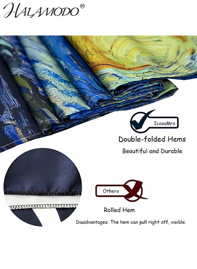 هالامودو قماش جداري ليلي مرصع بالنجوم، قماش جداري فني من فان جوخ، بطانية نجوم، مفرش طاولة لغرفة النوم، السكن الجامعي، غرفة المعيشة (200*150 سم) - Image 3