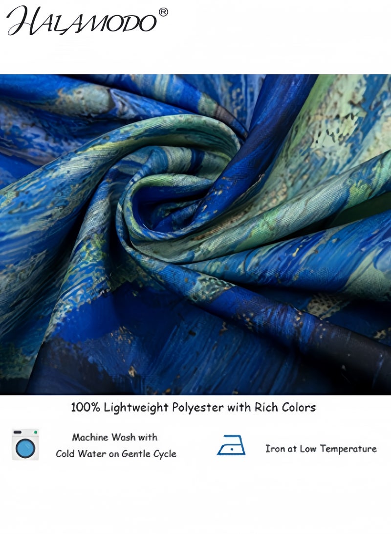 هالامودو قماش جداري ليلي مرصع بالنجوم، قماش جداري فني من فان جوخ، بطانية نجوم، مفرش طاولة لغرفة النوم، السكن الجامعي، غرفة المعيشة (200*150 سم) - Image 2