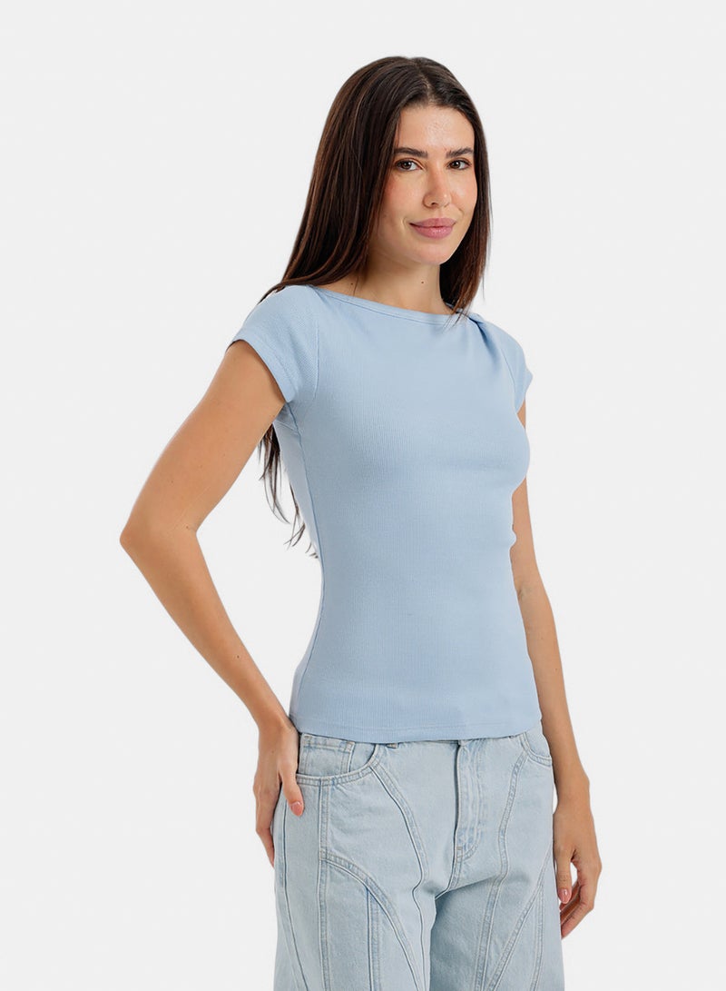 Carina Boat-Neck Ribbed Top - Image 3