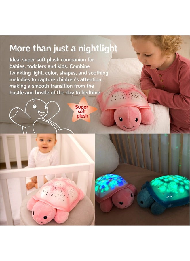 Cloud b Star Projector Nightlight with White Noise Soothing Sounds | Adjustable Settings and Auto-Shutoff | Twinkling Twilight Turtle - Pink