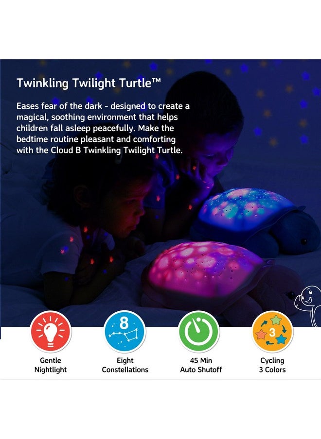 Cloud b Star Projector Nightlight with White Noise Soothing Sounds | Adjustable Settings and Auto-Shutoff | Twinkling Twilight Turtle - Pink