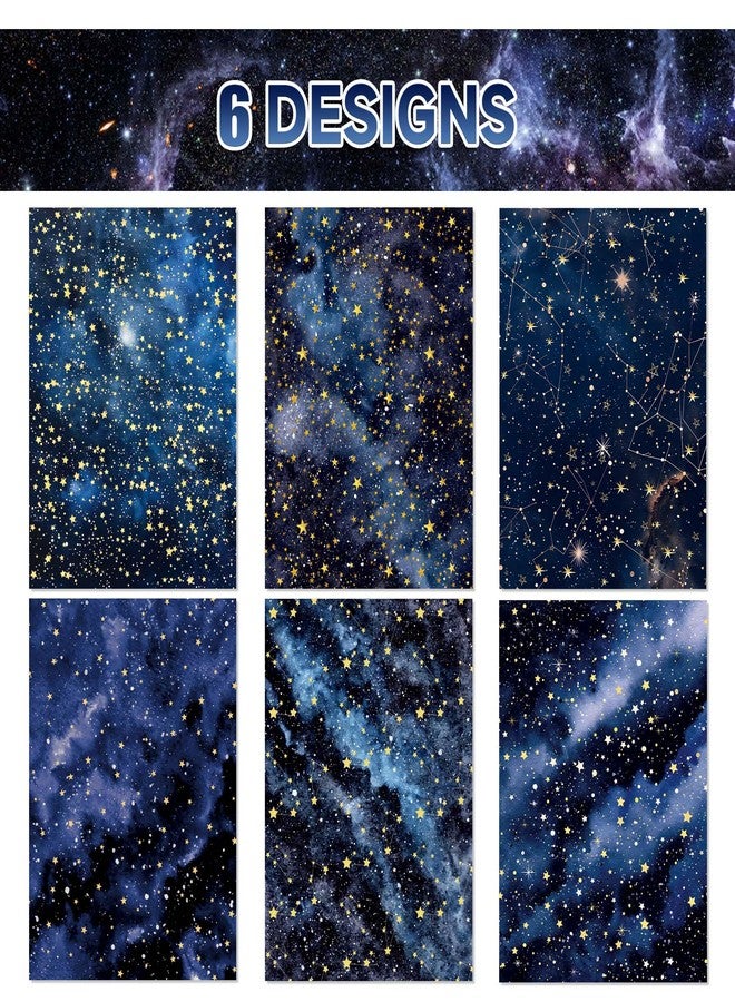 Feivando 12 Sheets Galaxy Wrapping Paper 20" x 27" Starry Sky Gift Wrap Paper Folded Flat Blue Space Art Paper for Holiday Birthday Party Baby Shower Present Packing - Image 3