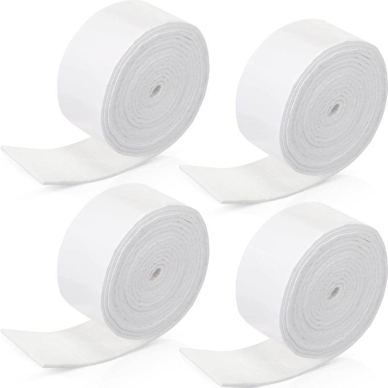 Zonon 4 Rolls 120 Inch Felt Strip with Adhesive Backing Felt Tapes Furniture Felt Strip Rolls Self Stick Heavy Duty Polyester for Protecting Furniture and DIY Adhesive (2 Inch White) - Image 1