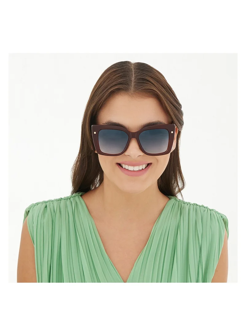 30Sundays 30Sundays MAREN Women's Cat Eye Sunglasses with UV400 Protection (Brown, Blue)