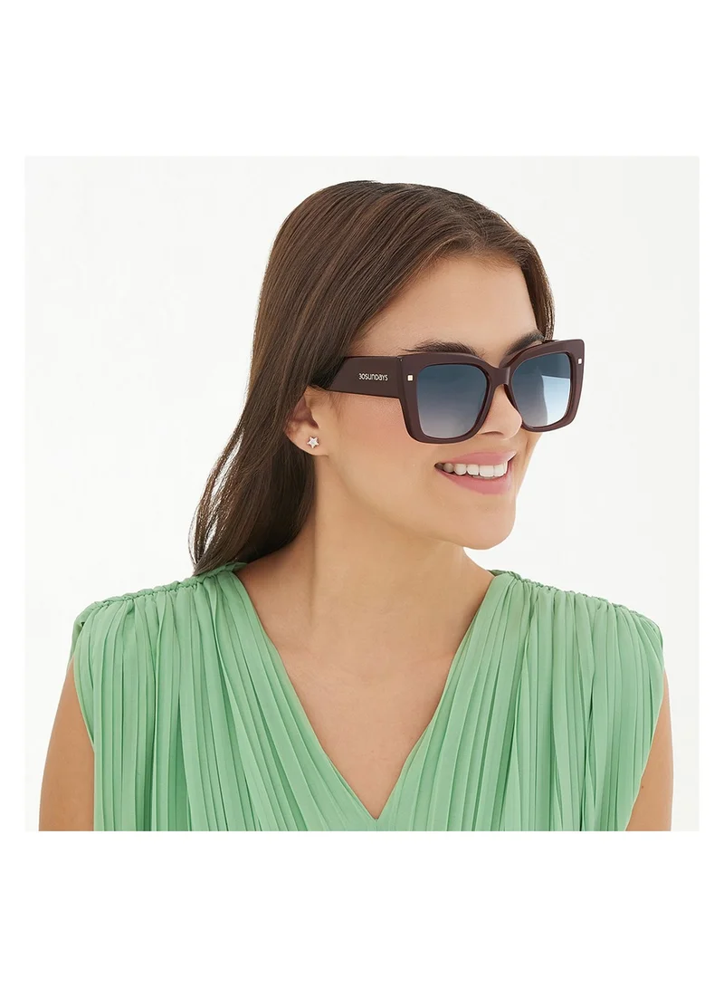 30Sundays 30Sundays MAREN Women's Cat Eye Sunglasses with UV400 Protection (Brown, Blue)