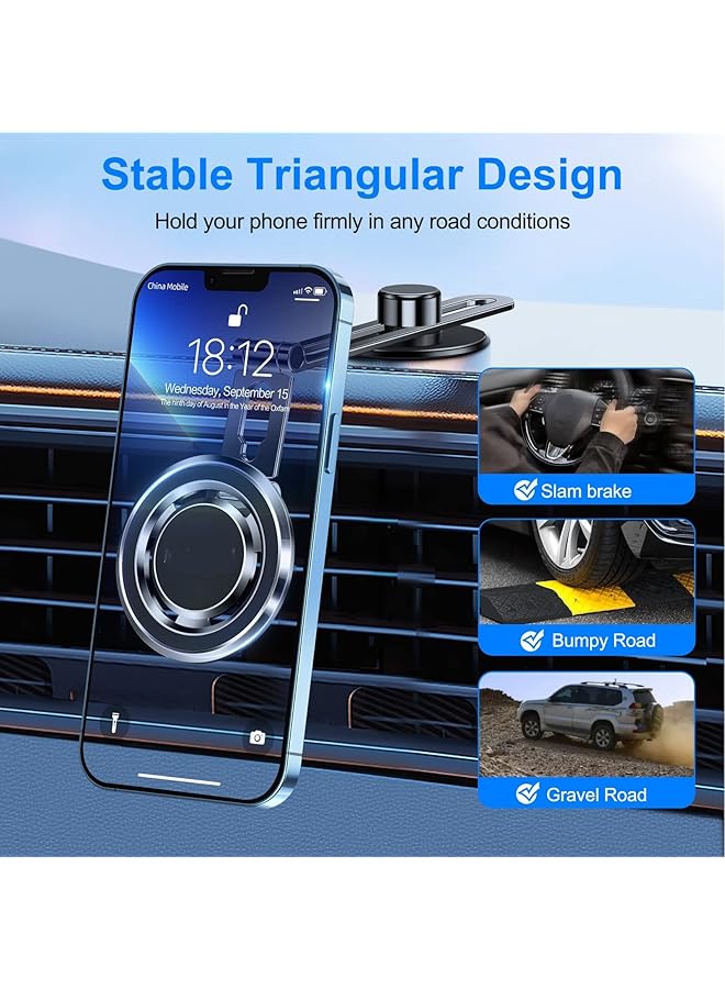 KASTWAVE Magnetic Phone Mount For Tesla Motors,Compatible All Phones,Folding And Sliding Design,Ultra-Strong Magnetic Grip (Black) - Image 4