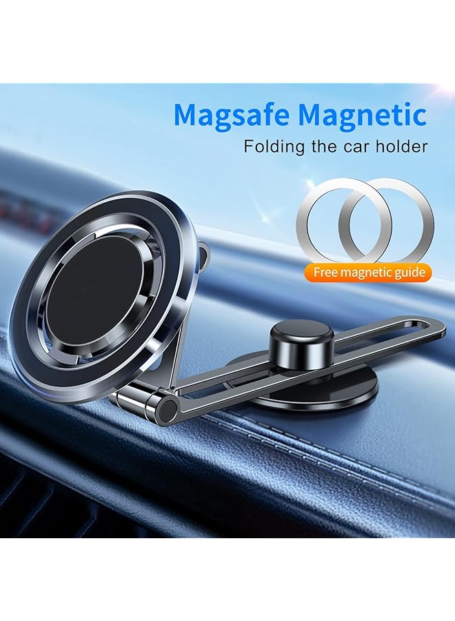 KASTWAVE Magnetic Phone Mount For Tesla Motors,Compatible All Phones,Folding And Sliding Design,Ultra-Strong Magnetic Grip (Black) - Image 2